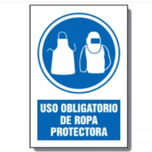 CARTEL ADHESIVO OV-280 USO CON TEXTO OBLIGATORIO ROPA EPIS
