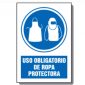 CARTEL ADHESIVO OV-280 USO CON TEXTO OBLIGATORIO ROPA EPIS